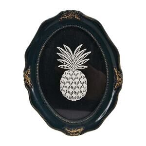 Vintage Handmade Framed Bobbin Lace Hospitality Pineapple on velvet Doily art